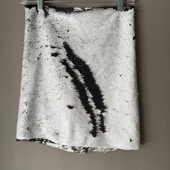 Stardust sz S black white sequin color change mini skirt - Picture 3 of 7